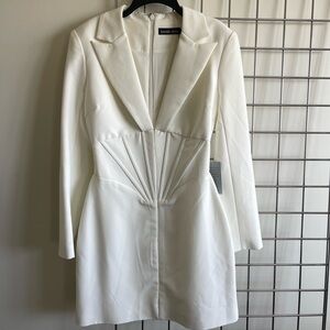 NEW White Blazer Corset Mini Dress Lavish Alice | Bridal